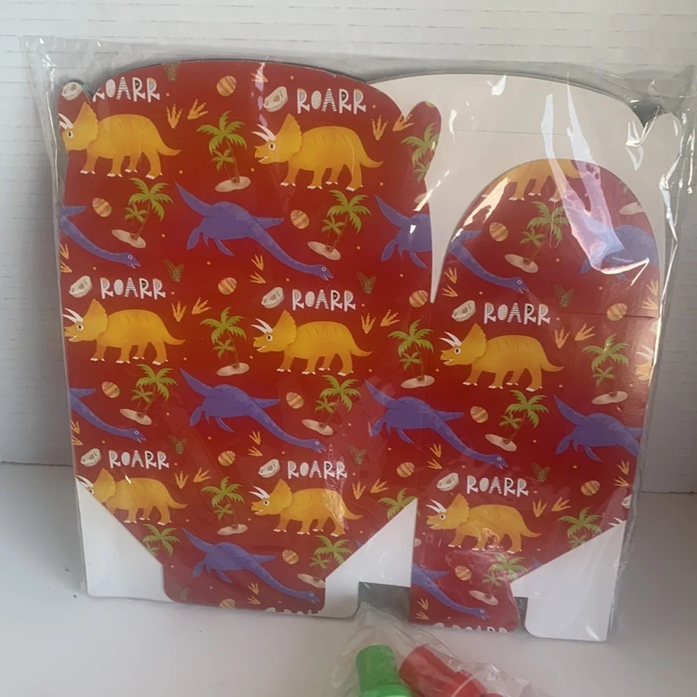 Dinosaur Party Supplies Set Masks Snap Bracelets Stamps Key Chains Tattoos Boxes